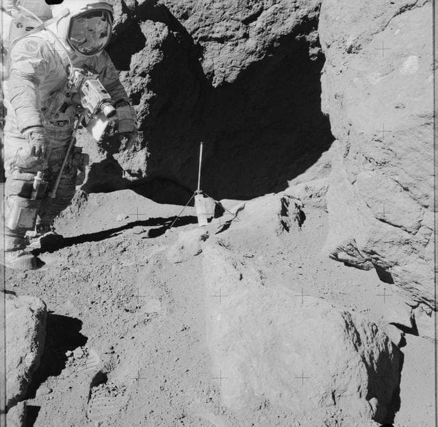 NASA image: Apollo 17 Mission image - Sta 6,SPL 6215, 6235-39, 6305-07, CDR