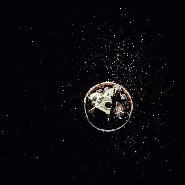 NASA image: Apollo 17, SIVB as Lunar Module approaches for docking