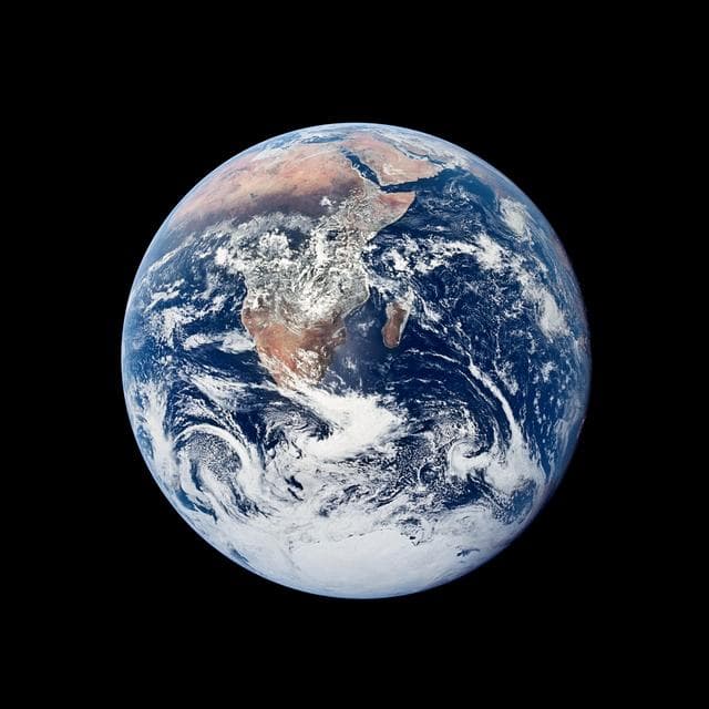NASA image: View of the Earth seen by the Apollo 17 crew traveling toward the moon