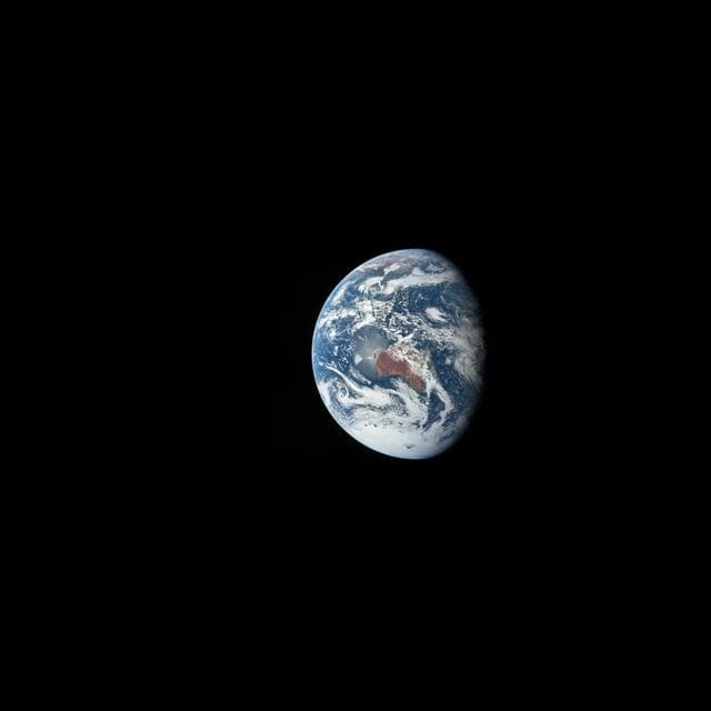 NASA image: View of the Earth seen by the Apollo 17 crew traveling toward the moon