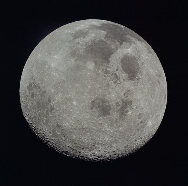 NASA image: Full disc of moon photographed by Apollo 17 crewmen during transearth coast