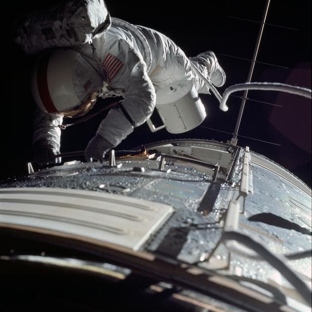 NASA image: Astronaut Ronald Evans photographed during transearth coast EVA