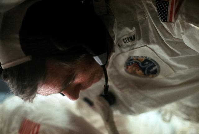 Apollo 17,Eugene A. Cernan inside the Command Module