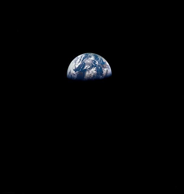 NASA image: View of earth during return from moon taken from Apollo 8 spacecraft