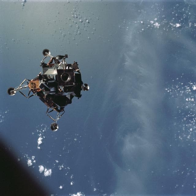 NASA image: Apollo 9 Lunar Module in lunar landing configuration