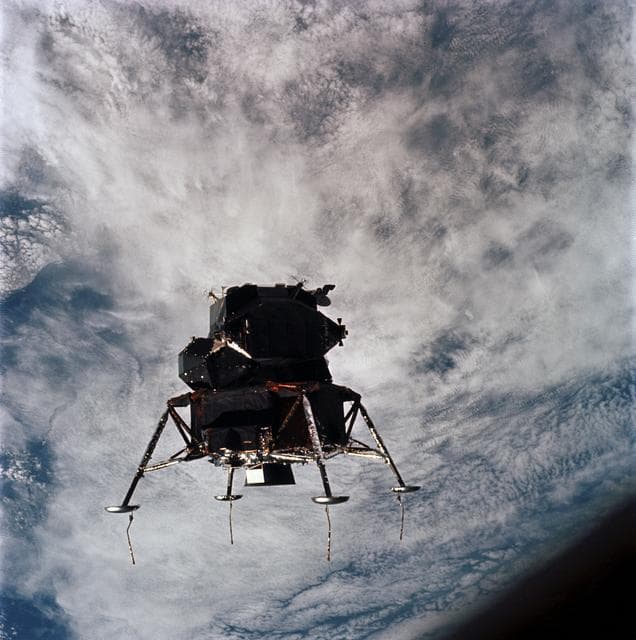 NASA image: Apollo 9 Lunar Module in lunar landing configuration