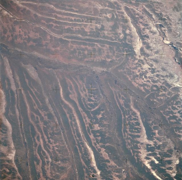 NASA image: View of unique drainage patterns in southwestern Africa
