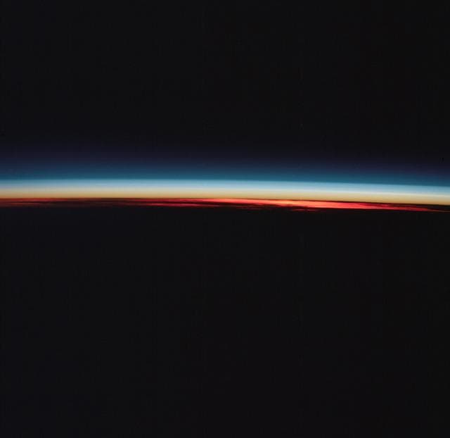 NASA image: Earth's limb and cloud silhouette in Southern Hemisphere