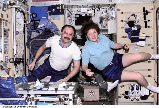 NASA image: Usachev and Helms in Service Module