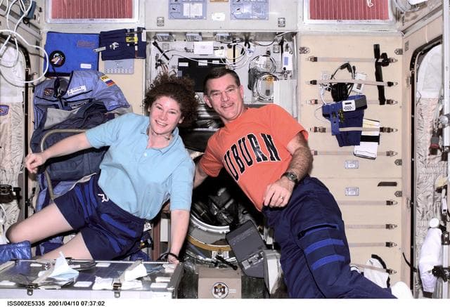 NASA image: Helms and Voss in Service Module
