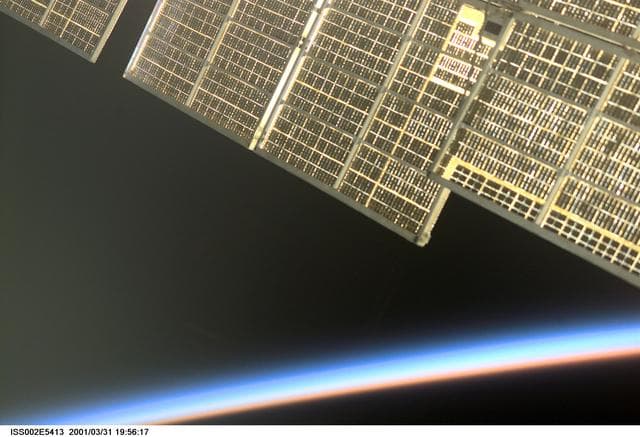 NASA image: View of sunset taken by the Expedition Two crew