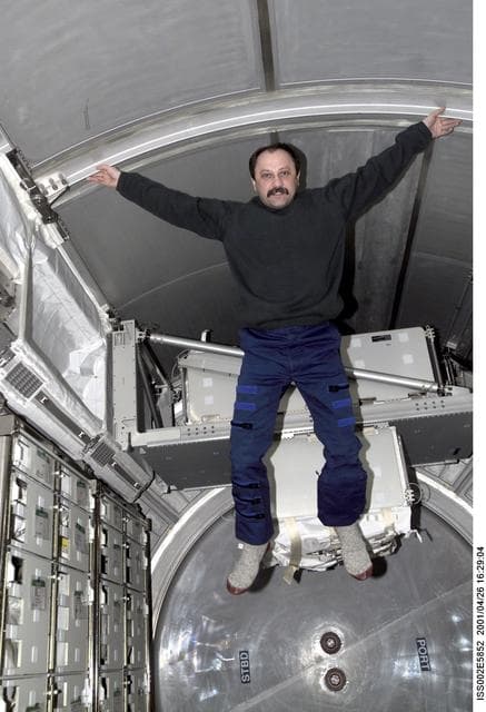 NASA image: Usachev in Raffaello Multi-Purpose Logistics Module (MPLM)