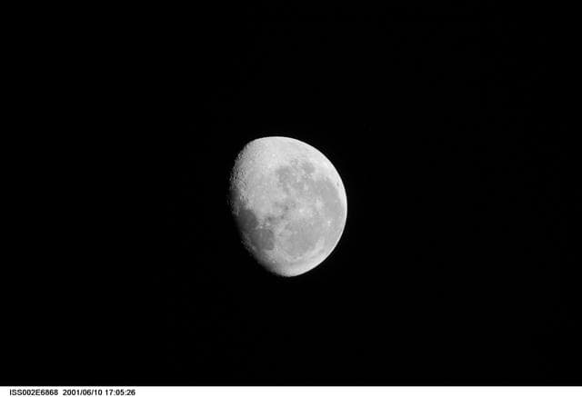 NASA image: View of the Moon taken by the Expedition Two crew
