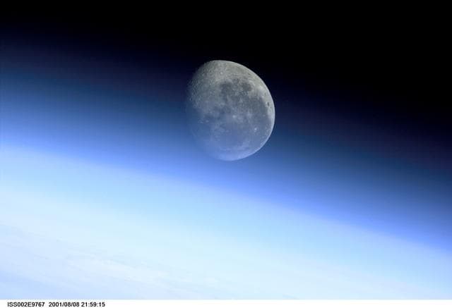 NASA image: View of the Moon taken by the Expedition Two crew