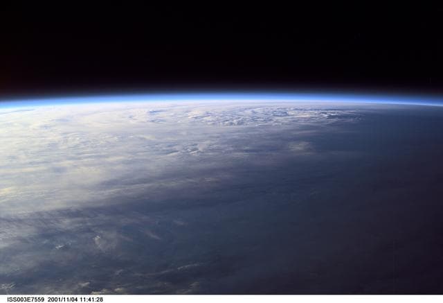 NASA image: Earth observations of a sunrise / sunset taken during the Expedition Three mission
