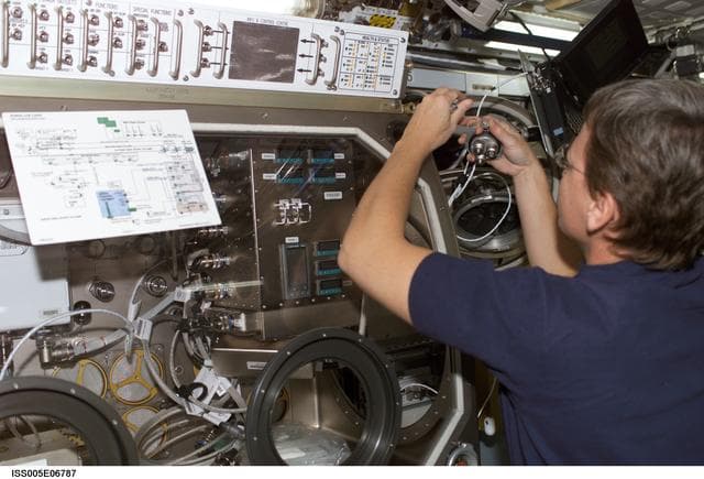 NASA image: Science Officer Whitson installs SUBSA in MSG