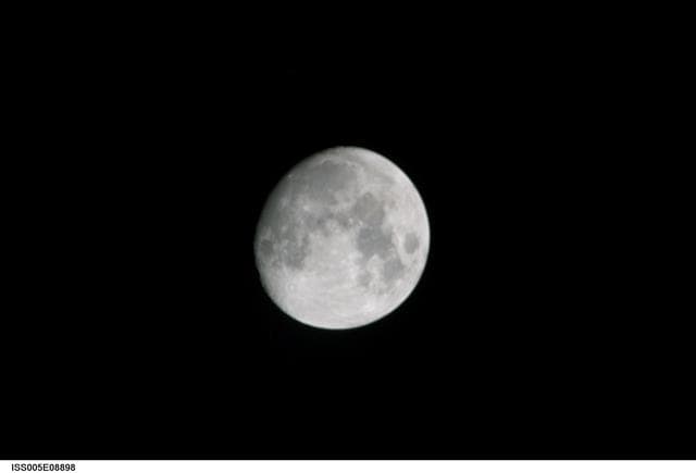 NASA image: View of the moon taken from ISS