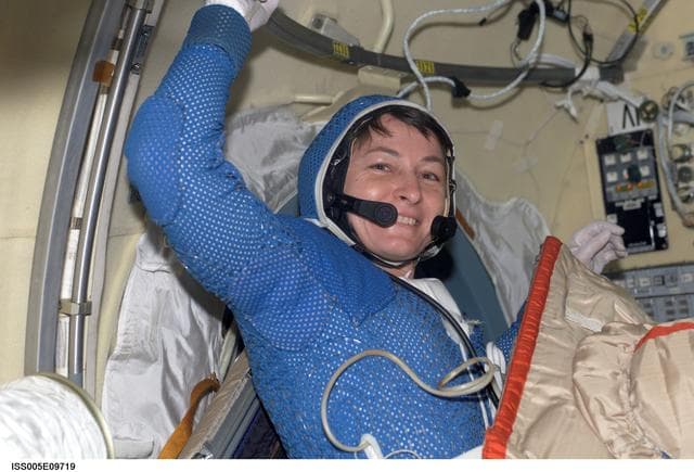 NASA image: Whitson after EVA 1 completed