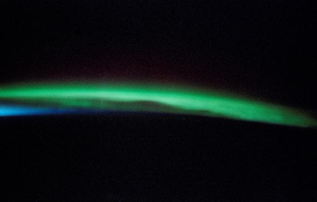 NASA image: View of Aurora near Earth's limb taken during Expedition Six