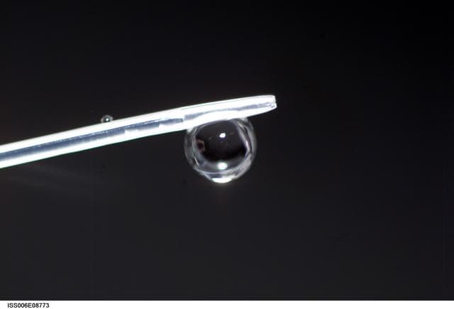 NASA image: Bubble formed as a result of a Zeolite Crystal Growth experiment in the U.S. Laboratory