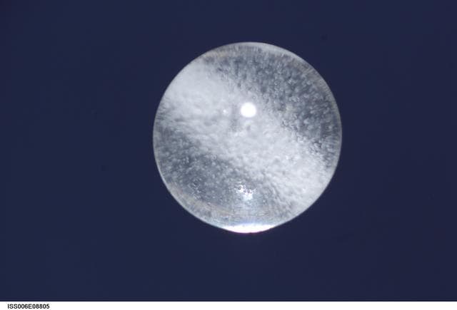 NASA image: Bubble formed as a result of a Zeolite Crystal Growth experiment in the U.S. Laboratory