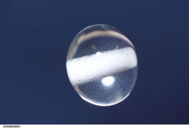NASA image: Bubble formed as a result of a Zeolite Crystal Growth experiment in the U.S. Laboratory