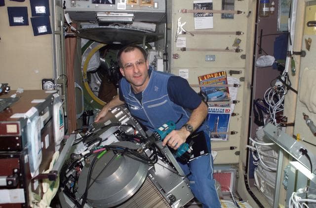 NASA image: Flight Engineer Donald R. Pettit performs IFM on the TVIS in the SM during Expedition Six
