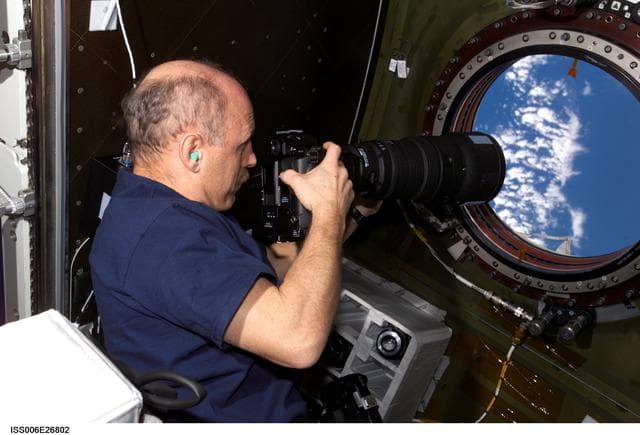 NASA image: Bowersox photographs the Earth from the nadir window in Destiny during Expedition Six