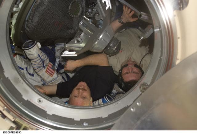 NASA image: Expedition Six crew in the Soyuz spacecraft