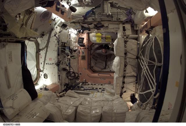 NASA image: CDR Yuri Malenchenko flying through Node 1/Unity