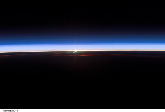 NASA image: Sunrise as seen by the Expedition Seven crew