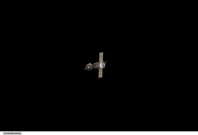 NASA image: Image of the Soyuz 6 following undocking from the ISS to conclude Expedition Seven / 8 joint OPS