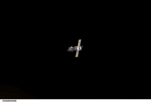 NASA image: Image of the Soyuz 6 following undocking from the ISS to conclude Expedition Seven / 8 joint OPS