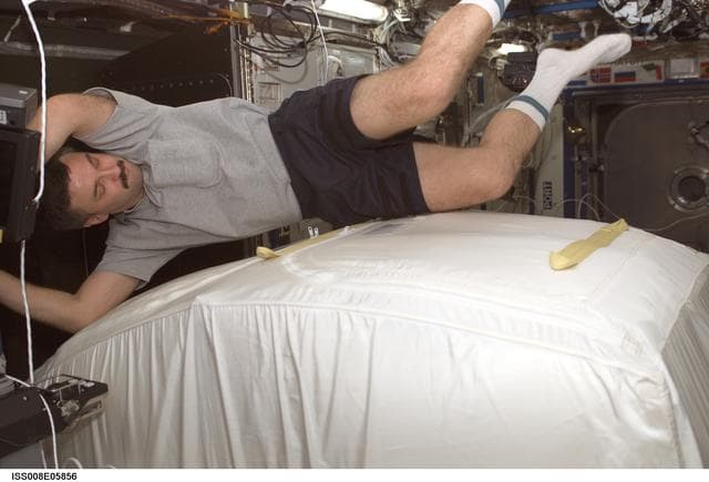 NASA image: Kaleri works with a ZSR in the Lab during Expedition 8