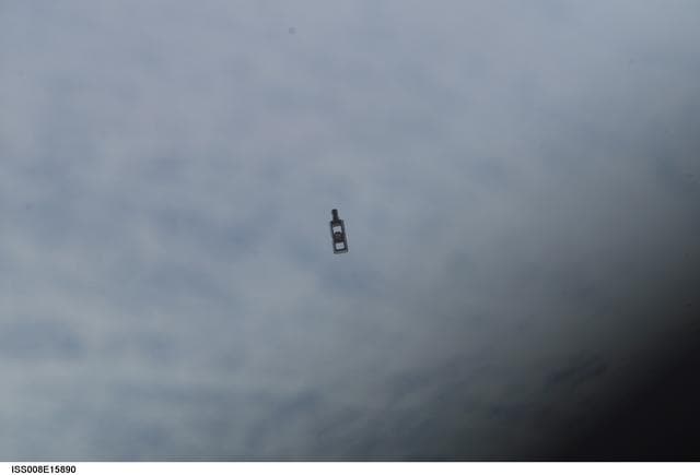 NASA image: View of an eyebolt seen as foreign object debris (FOD) during Expedition 8