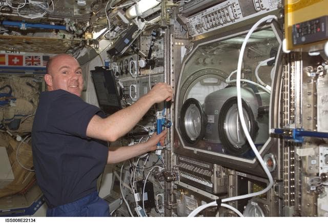 NASA image: Kuipers conducts ARGES experiment OPS at the MSG during EXP 8 / EXP 9