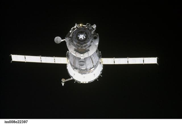 NASA image: Soyuz TMA-4 taken by EXP 8 crew as EXP 9 approached the ISS for docking
