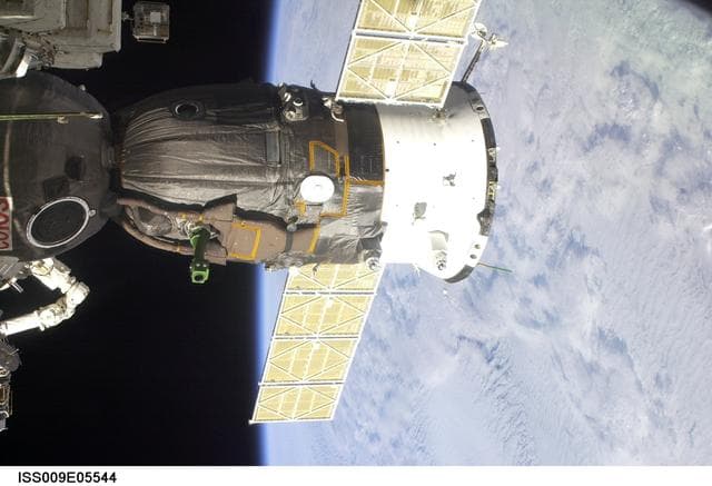 NASA image: Soyuz TMA-4 docked to the Zarya FGB during Expedition 9