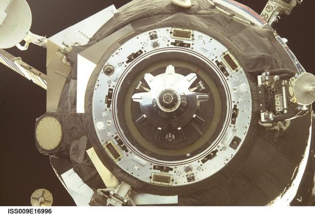 NASA image: Progress 14P separates from the ISS during Expedition 9