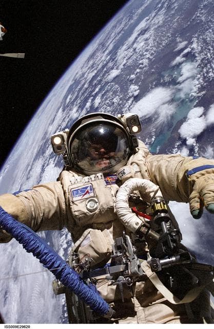 NASA image: Expedition Nine Flight Engineer Fincke during EVA 3
