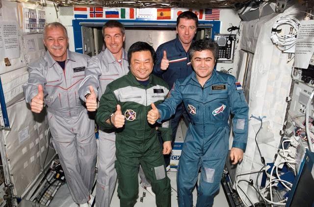 NASA image: Expedition 10 and 11 Crewmembers in the U.S. Laboratory