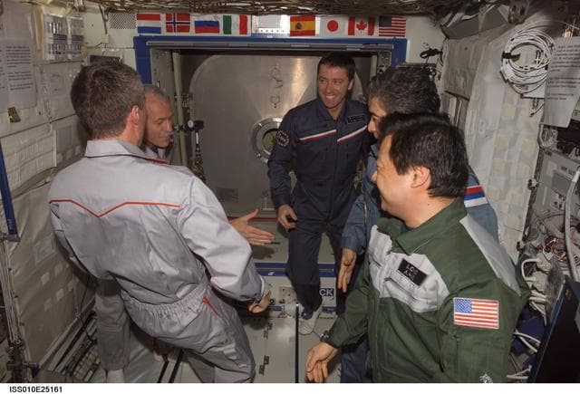 NASA image: Expedition 10 and 11 Crewmembers in the U.S. Laboratory