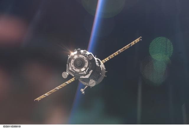 NASA image: Soyuz TMA-5/9S spacecraft separates from the Space Station after undocking