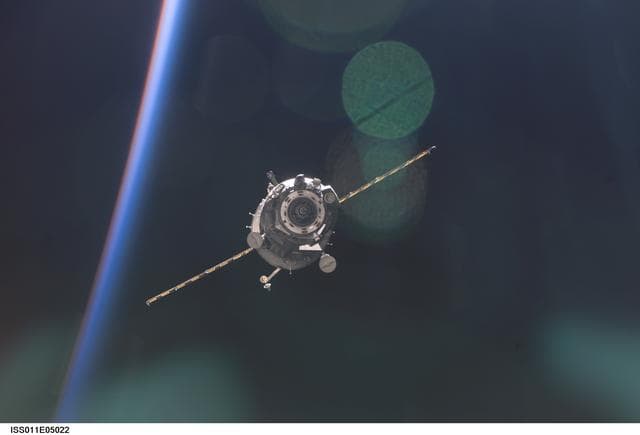 NASA image: Soyuz TMA-5/9S spacecraft separates from the Space Station after undocking