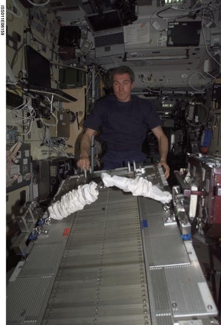 NASA image: Krikalev during TVIS IFM