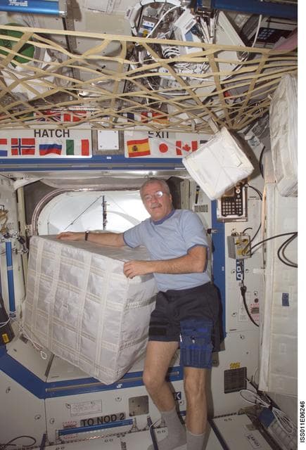 NASA image: Phillips removes stowage from PMA2