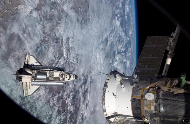 NASA image: STS-114 Discovery's approach for docking
