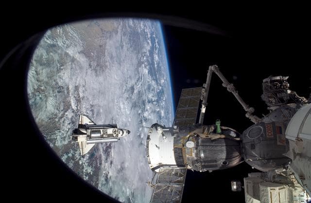 NASA image: STS-114 Discovery's approach for docking