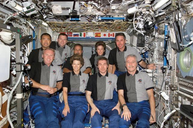 NASA image: STS-114 and Expedition 11 on-orbit crew portrait