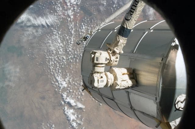 NASA image: View taken during  berthing of MPLM